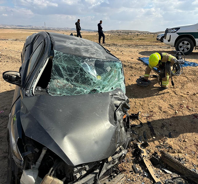 مصرع  شاب وشابة واصابة اخرين جراء حادث طرق بمنطقة النقب